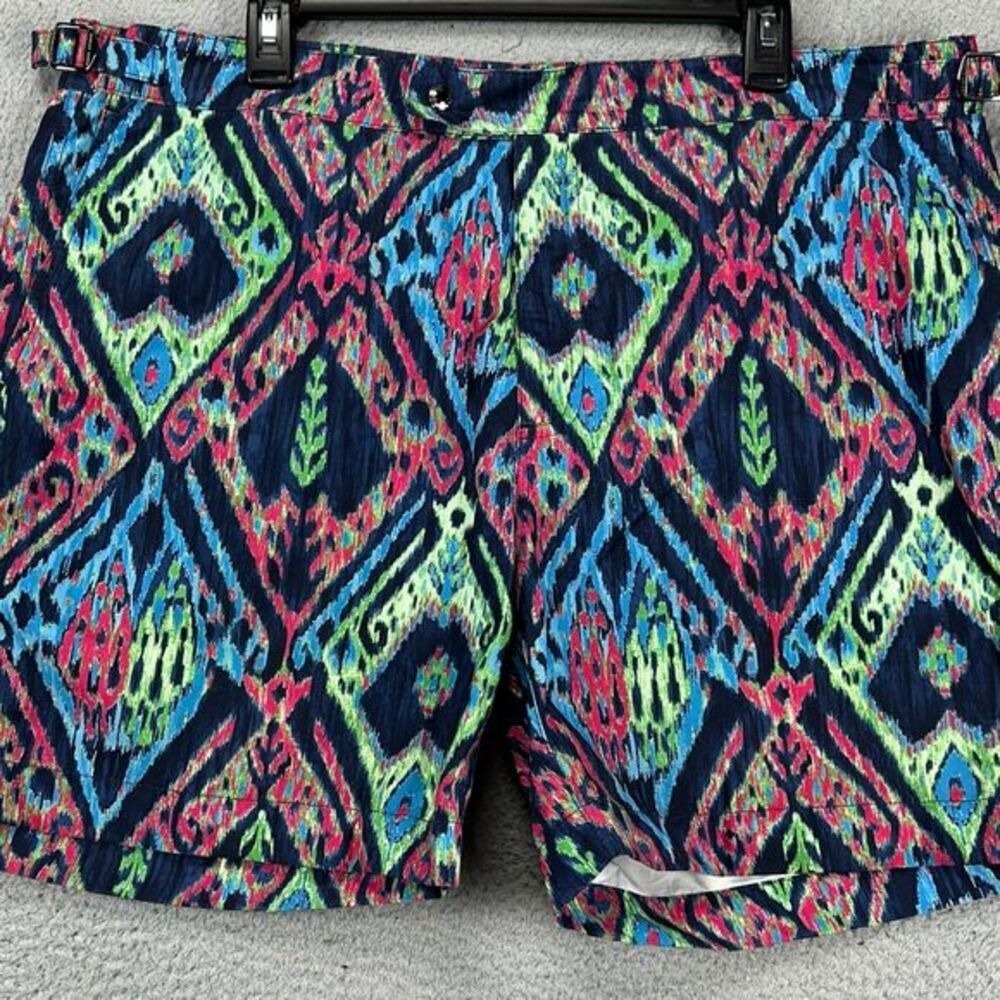 Polo Ralph Lauren Swim Trunks Mens 38 Board Shorts Blue Geometric